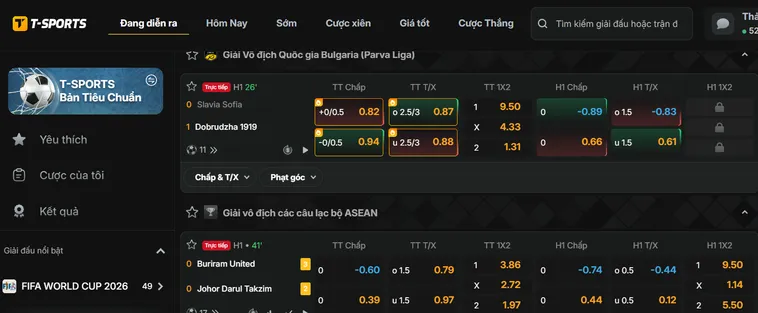 Hệ Thống Kèo Cược Đa Dạng Tại Thể Thao T-Sports Tại Bin88 Với Trải Nghiệm Mới